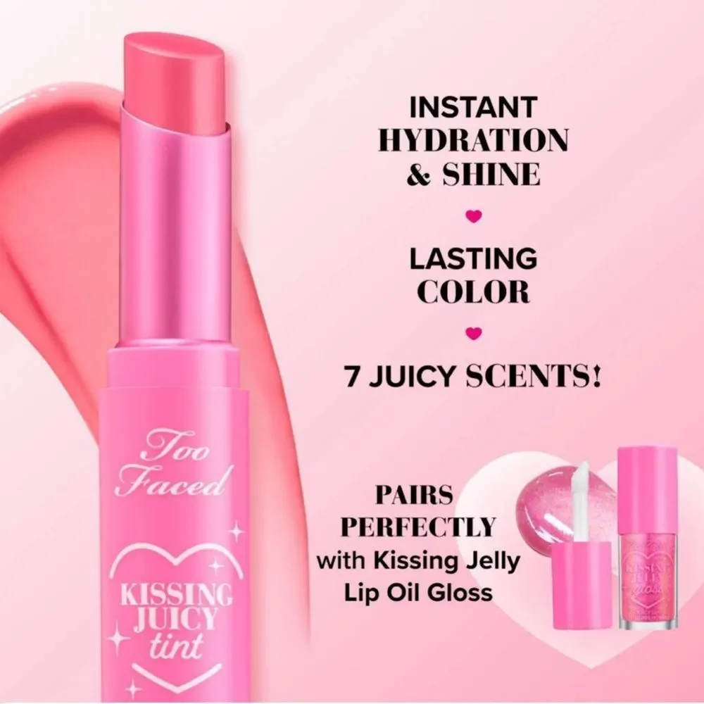 Too Faced Kissing Juicy Tint Lip Balm Cream Soda rosy nude